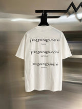 YSL T-shirt Back Letter Gradient Print logo round Neck Short Sleeve25ss New Pure Cotton Unisex Style T Casual T-Shirt Base Layer Shirt OS Loose Fit Half Sleeve Top Plus Size