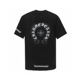 Chrome Hearts T-shirt Front Patch Embroidery Large logo round Neck Short Sleeve25ss New Pure Cotton Unisex Style T T-shirt OS Loose Fit Base Shirt Short Sleeve T-Shirt Top