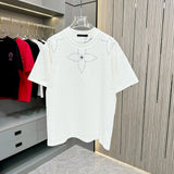 Louis Vuitton LV T-shirt Chest Flower Embroidery logo round Neck Short Sleeve25ss New Pure Cotton Unisex Style T T-shirt OS Loose Fit Base Shirt Half Sleeve T-Shirt Top Half Sleeve