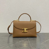 Celine women's bag Top version 【Super Original Genuine Goods Leather】24SS New Arc De Triomphe kelly Handbag Portable Messenger Bag Shoulder Bag Medium NiNo Top handled shoulder Kelly Handbag Women's Bag117523