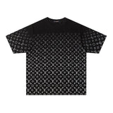 Louis Vuitton LV T-shirt Gradient Full Print LOGO round Neck Short Sleeve25ss New pure cotton T Unisex T-Shirt OS Loose Fit Base Shirt Top Half Sleeve T-Shirt