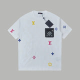 Louis Vuitton LV T-shirt Full Print Letter Old Flower logo round Neck Short Sleeve25ss New pure cotton T Unisex T-Shirt OS Loose Fit Base Shirt Top Half Sleeve T-Shirt