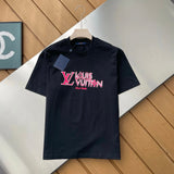 Louis Vuitton LV T-shirt Silicone Chest Letters logo round Neck Short Sleeve25ss New Pure Cotton Unisex Style T T-shirt OS Loose Fit Base Shirt Top Half Sleeve T-Shirt