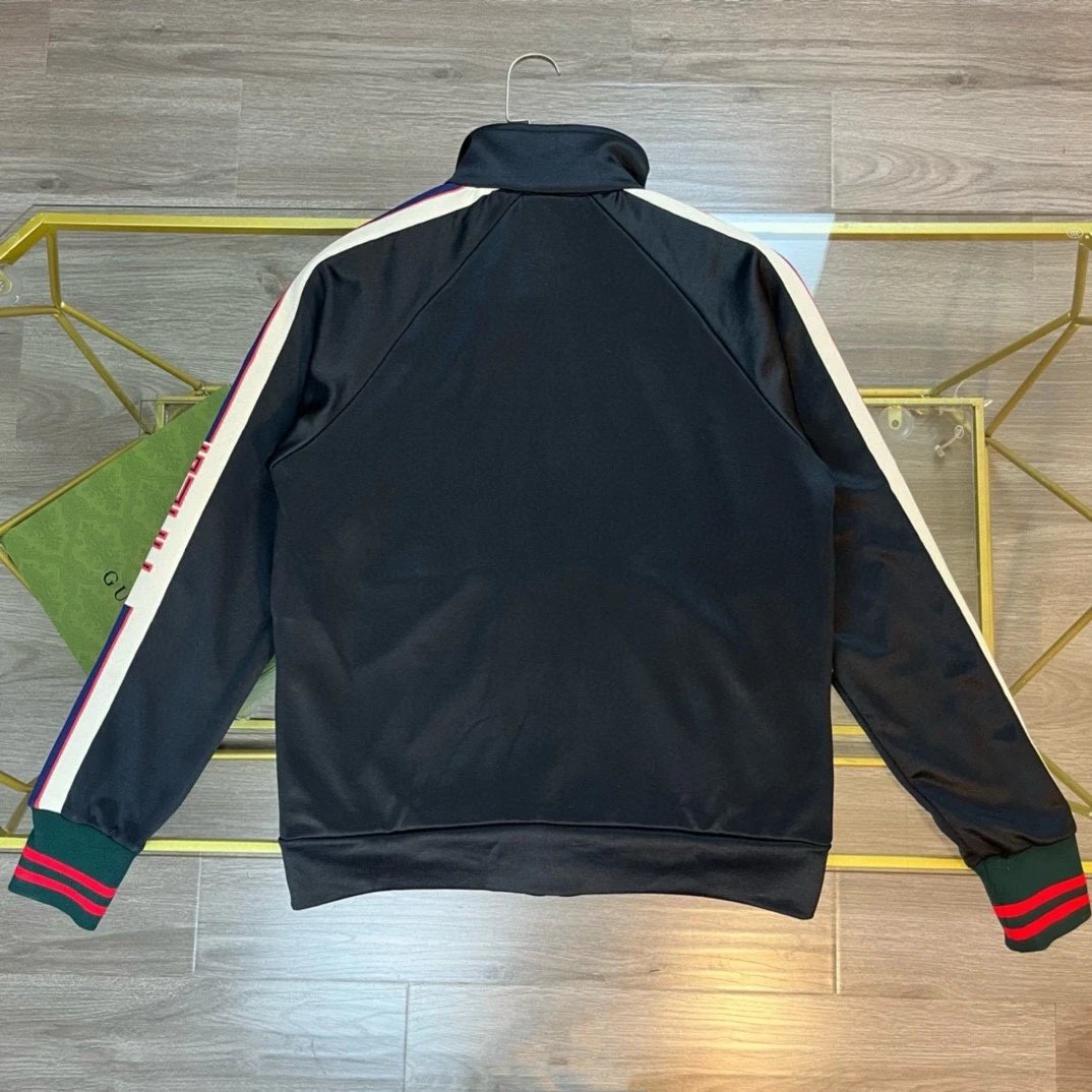 Gucci Jackets Classic Patchwork Webbing Letter Jogger Casual Pants Sweatpants Sports Pants Long Pants Classic Patchwork Webbing Letter Stand Collar Jacket Baseball Jacket Versatile Sports Set Unisex24ss Autumn and Winter New Products