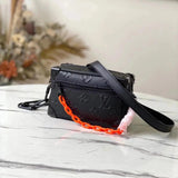 Louis Vuitton LV Men's Bag Top version M44735Black Flower Men's and Women's Bags MiniSoftTrunk Handbag Box Bag Shoulder Messenger Bag Men's and Women's Handbags LM44480Presbyopic Box Bag New Color Blue M82558