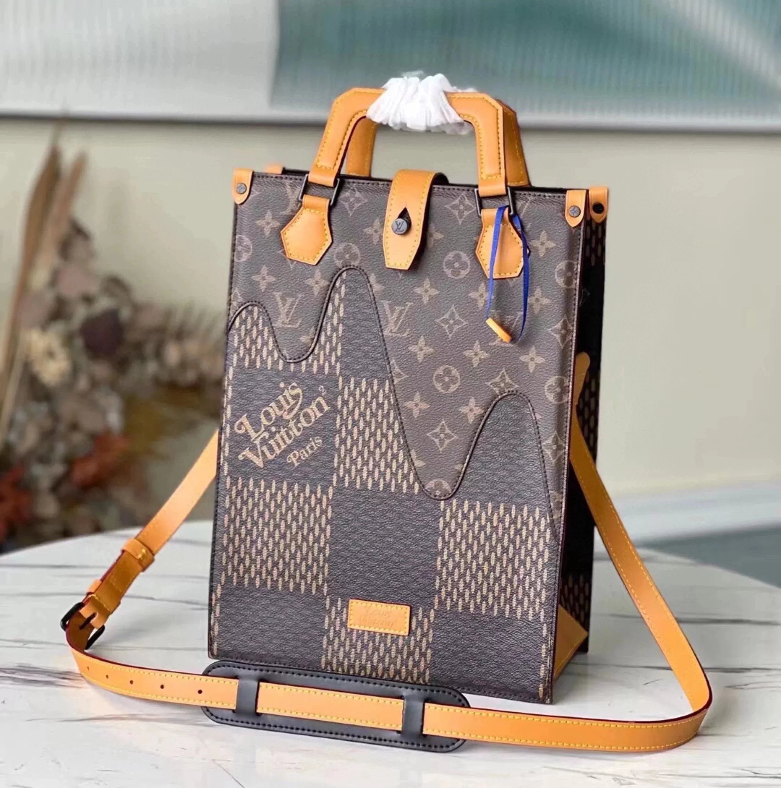 Louis Vuitton LV briefcase Top version M40355N55459NIGO Joint Name Series File Holder minitote2020Autumn and Winter New Oversized Chessboard Shoulder Bag Handbag Women's Bag Men's Bag Tote Bag