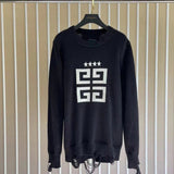 Givenchy Sweater Top Version Men's Classic Letters logo Black Panel Sweater Sweater