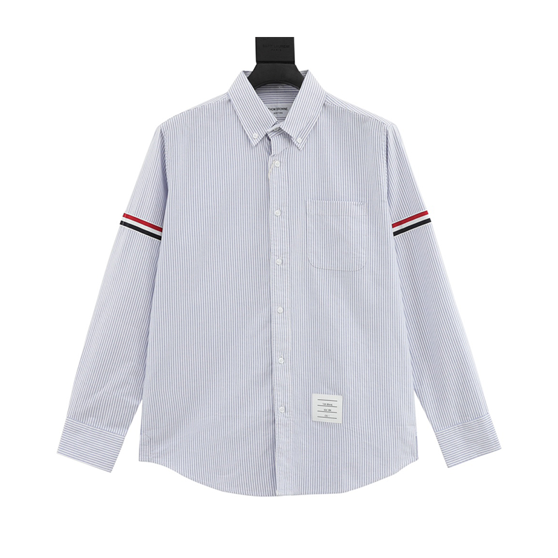 Thom Browne Shirt Oxford Classic Cuff Striped Long Sleeve Shirt for Men and Women