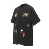 Chrome Hearts T-shirt Front and back graffiti print logo round Neck Short Sleeve25ss New pure cotton T Unisex T-Shirt OS Loose Fit Base Shirt Top Half Sleeve T-Shirt
