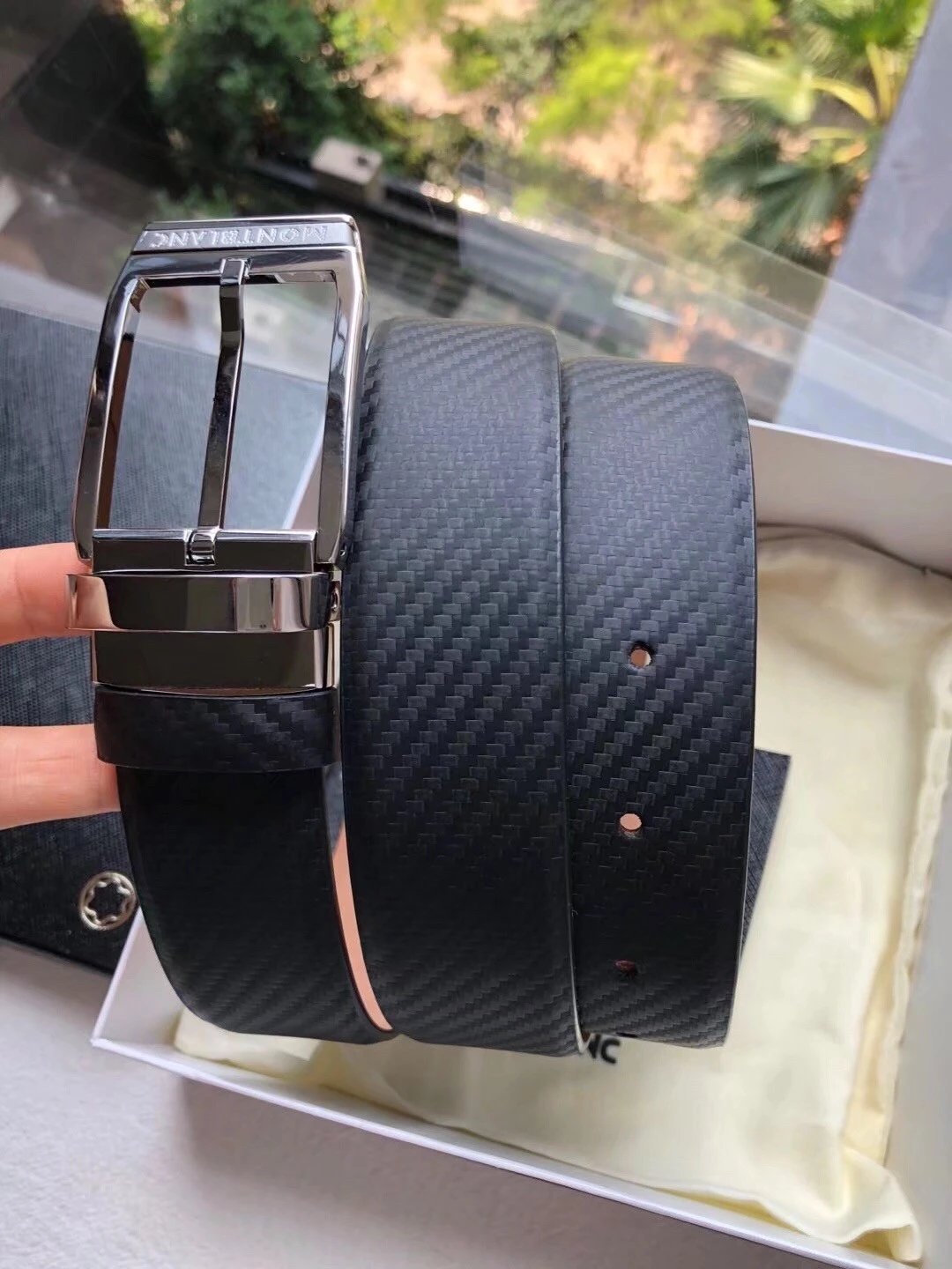 Montblanc Belt Top version 【Original Factory】Men's Leather Belt Width3.5cm Quality Full Set Packaging Original Imported Double-Sided Head Layer Cowhide 100% Original Pure Brass Buckle Dual-Use Fashion Elegant Boys Belt M Home New Custom Latest Hot