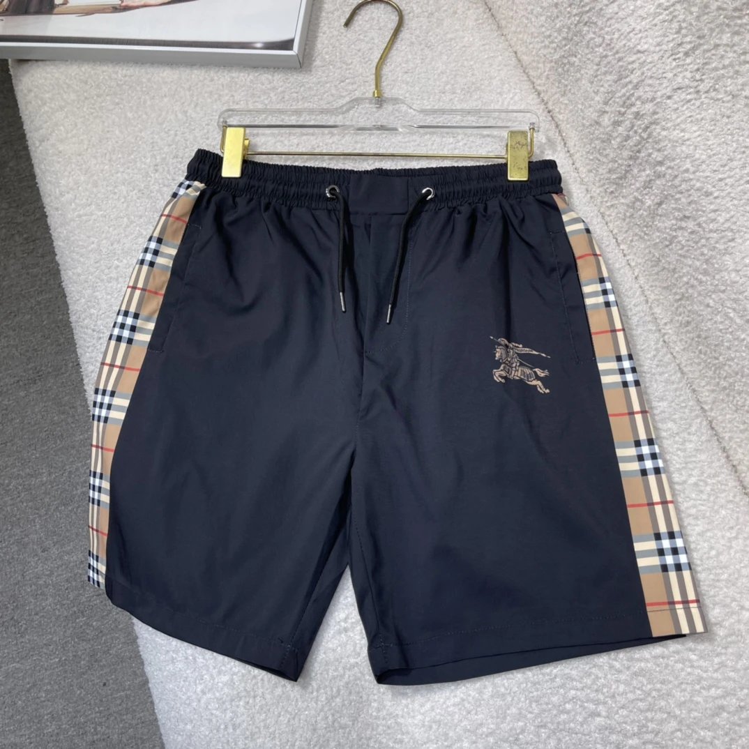 Burberry Shorts Two-Sided Plaid Print with Front Rider Print logo Beach Shorts25ss New Arrival Five-Point Pants Casual Trendy Brand os Loose Quick-Dry Unisex Large Shorts5Pants