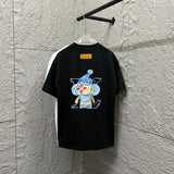Louis Vuitton LV T-shirt Back Letter Flower Christmas Print logo round Neck Short Sleeve25ss New Pure Cotton Unisex Style T T-shirt OS Loose Fit Base Shirt Half Sleeve T-Shirt Top Half Sleeve