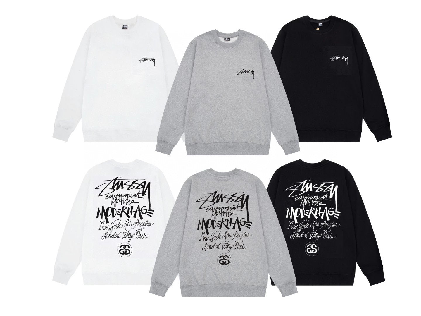 Stussy Hoodie Top Version Classic Dice Series round Neck Sweater Baby Boy and Girl Summer New