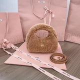 Miu Miu Bag Top version 【Original Quality】2024New Mini MiuWander Lamb Wool Handbag hobo Bag M Home New Mini Crystal Bag Rhinestone Bag Diamond hobo Handbag Selenodont Bag Hobos Dumpling Bag5BP078