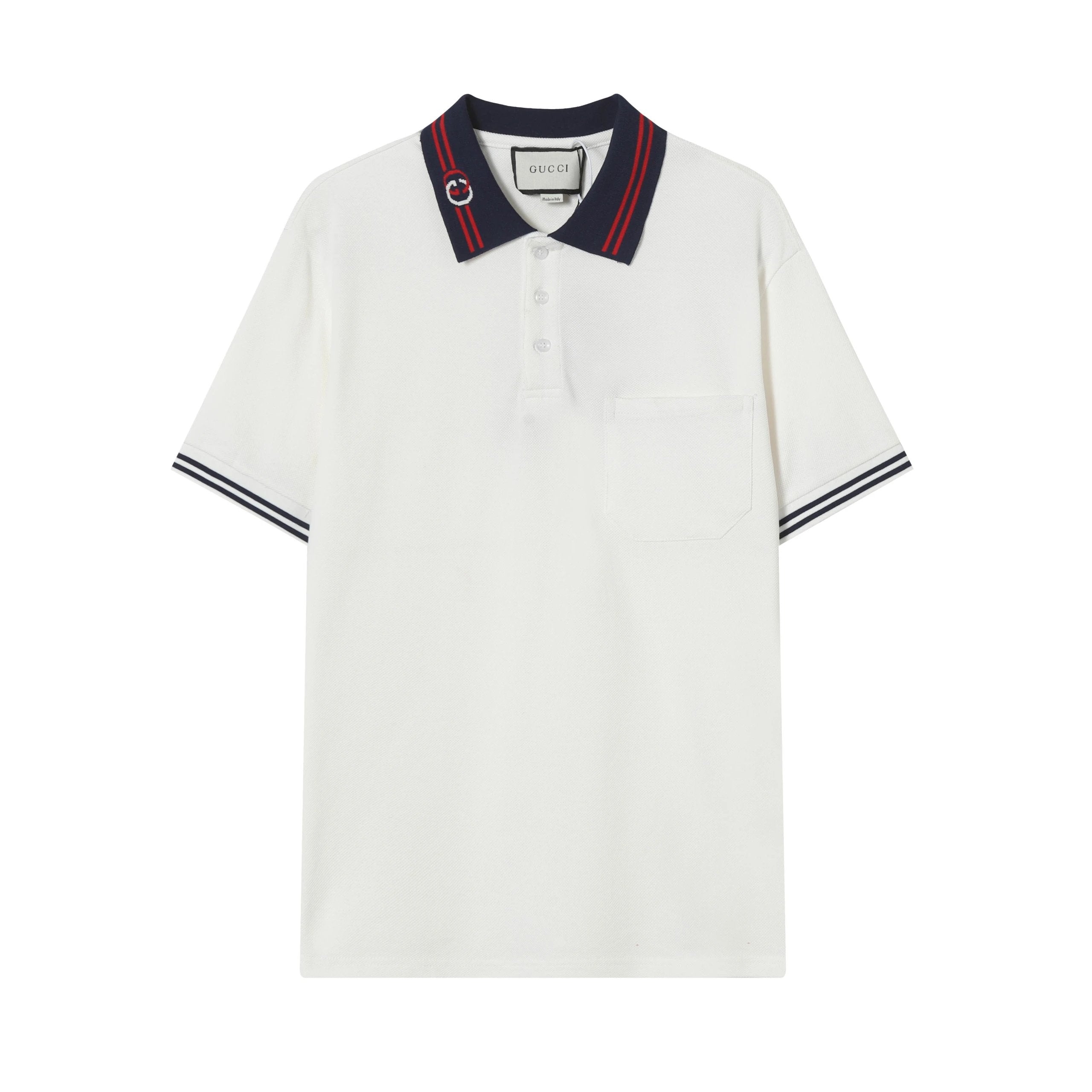 Gucci T-shirt Color Block Embroidery logoPOLO Shirt Lapel Short Sleeve25ss New Unisex Summer Short Sleeve OS Loose T Business Half Sleeve Shirt Plus Size T-Shirt