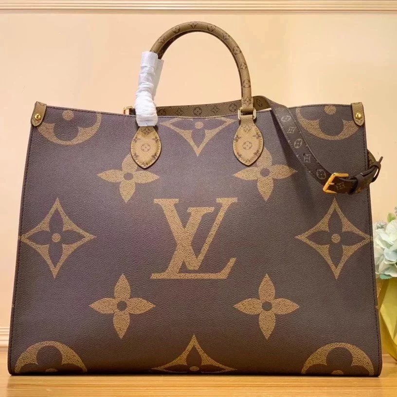 Louis Vuitton LV Women's Bag Top version 【Tax-Free Version Original Chip Version】2024New Voyage Portable Tote Bag All-Steel Hardware Dynamic Code Chip Version Shoulder Bag Shopping Bag Two-in-One Tote Bag New Women's Bag Handbag Cubic Bag Series OnTheGo H