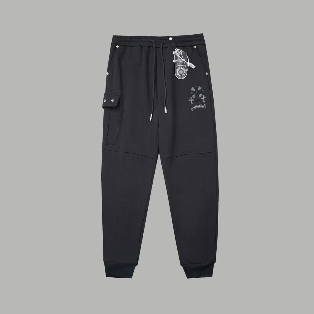 Chrome Hearts Sweatpants Embroidery logo Hardware Button Long Pants Casual Pants Sports Pants Versatile Sweatpants Unisex Long Pants24ss Autumn and Winter New Products