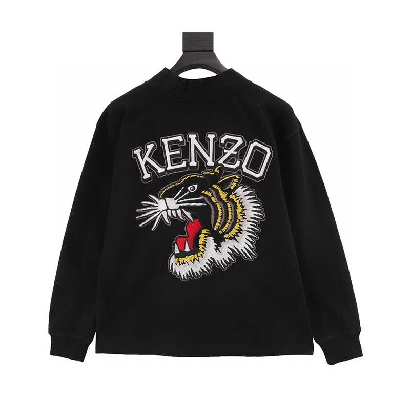 Kenzo Hoodie Back Tiger Head Embroidered Cardigan Sweater for Men and Women