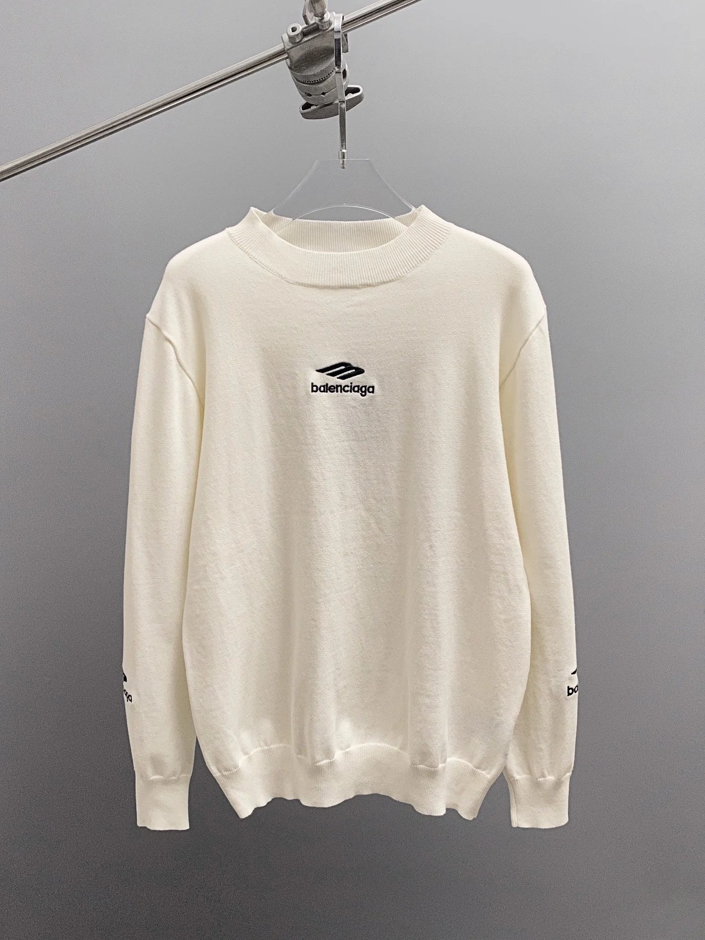 Balenciaga Sweater Ski Series3B Round Neck Sweater Pure Wool Fabric Long Sleeve Thickened Lazy Style OS Loose Fit Unisex Knit Top Jacket Versatile Casual Wearable Inside and Outside