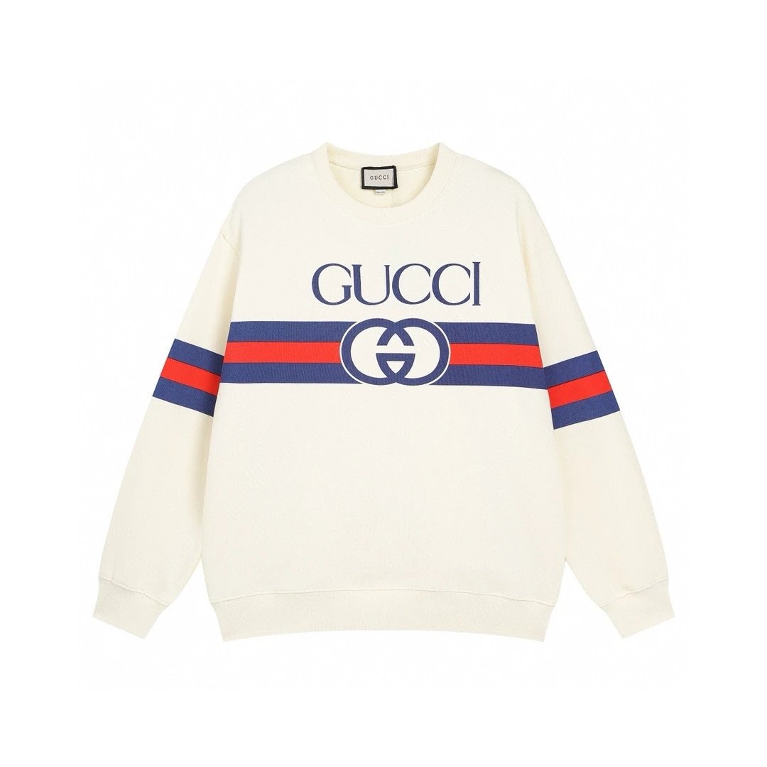 Gucci Hoodie Double G Printing logo Round Neck Sweatshirt Long Sleeve Base Shirt Jacket Top Fashion Unisex Sports Casual Loose Fit Versatile Autumn Winter New Arrival