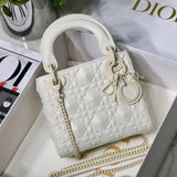 Dior Women's Bag Top version Original Leather2022Spring and Summer New Diamond-Shaped Rattan Plaid Diana Bag3Three Grids MiniLady Three Grids17cm Four Grids20cm Diamond Pattern New Diamond Rattan Plaid Women's Cow Leather Bag