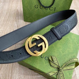 Gucci Belt Belt Classic Double Embossed Men and Women Business Casual Belt Lovers Wild Belt