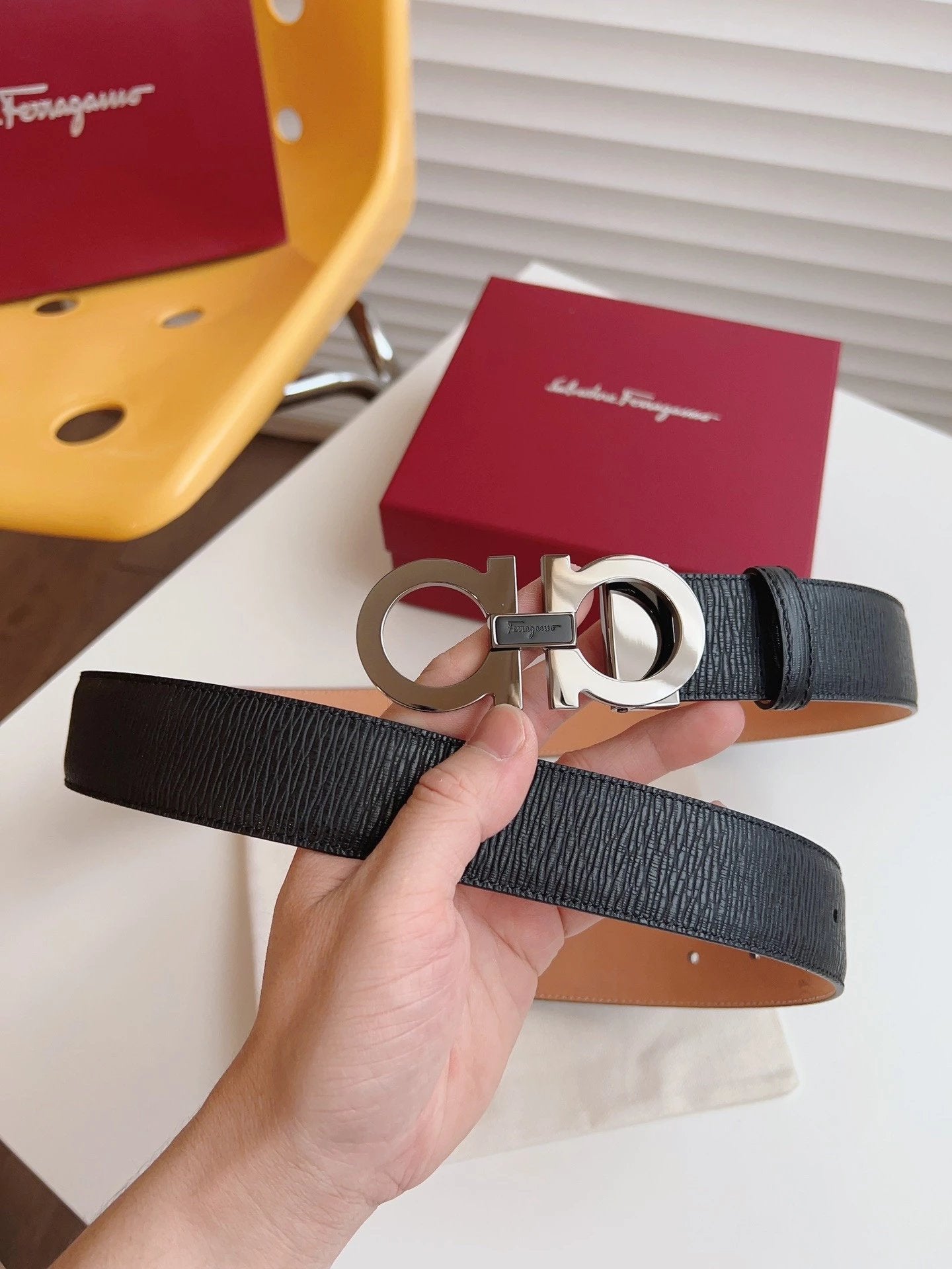 Ferragamo Belt Top version 【Full Package】Belt Width for Men and Women3.5cm with Chip nfc Anti-Counterfeiting Quality Counter Full Set Packaging Italian Double-Sided Cowhide Matching Boutique Brass Buckle Long and Short Belt Pants Belt