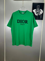 Dior T-shirt Chest Letter Embroidery logo round Neck Short Sleeve25ss New Pure Cotton Unisex Style T T-shirt OS Loose Fit Base Shirt Top Half Sleeve T-Shirt