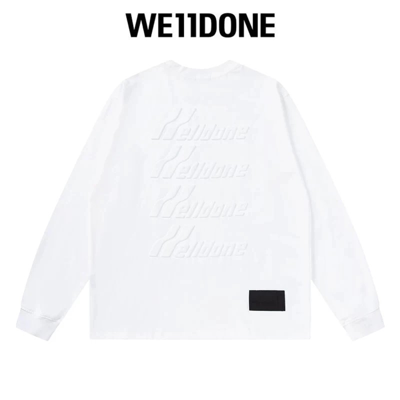 We11done Hoodie Top Version Zhao Lusi Yang Mi Long Sleeve T T-shirt Color Graffiti Letters Gradient Spring and Autumn