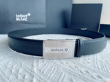 Montblanc Belt Top version Business Casual Belt Belt High Quality Double-Sided Head Layer Cowhide with Automatic Buckle Men's Leather Belt Fashion All-Match Business Belt Double-Sided Available3.5