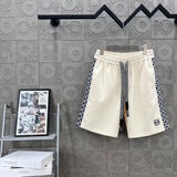 LOEWE Shorts Side Jacquard Webbing Patchwork Small Logo Embroidery logo Five-point Shorts25ss New Drawstring Casual Summer Pants5Two-in-One Casual Sweatpants for Men and Women, Pure Cotton Joggers
