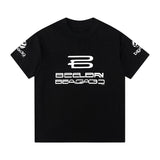 Balenciaga T-shirt Chest Letter Pattern Print logo round Neck Short Sleeve25ss New Pure Cotton Unisex Style T T-shirt OS Loose Fit Base Shirt Top Half Sleeve T-Shirt