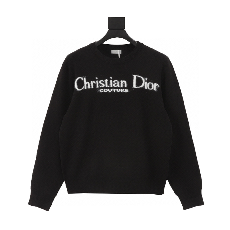 Dior Sweater 24Fw Slogan Signature Letter Crew Neck Sweater for Men and Women