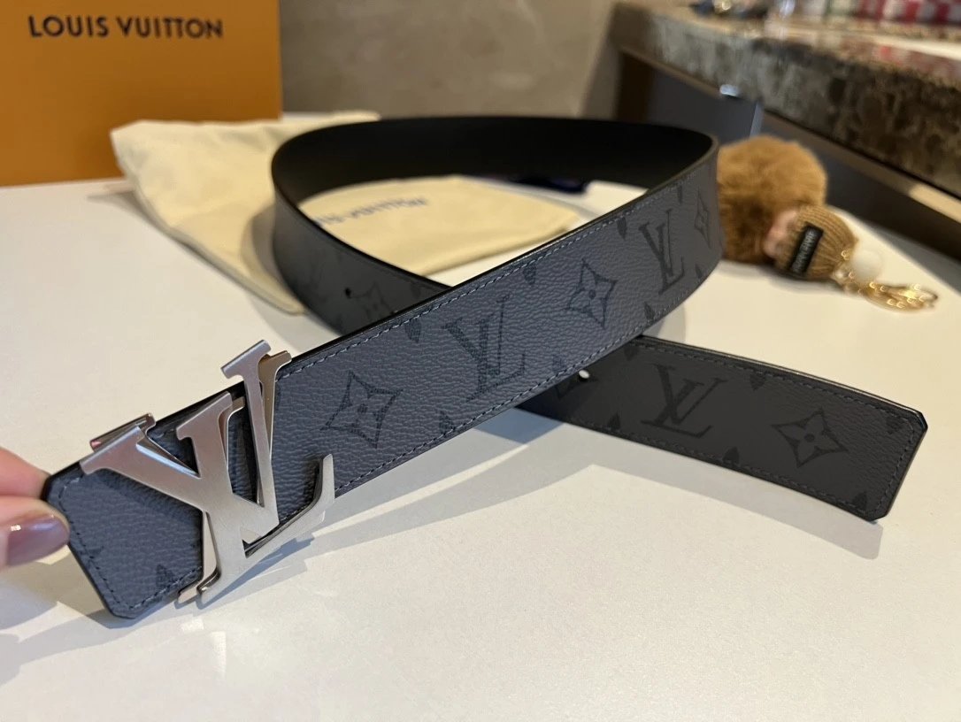 Louis Vuitton LV Belt Top version 【Counter Quality】The Most New Belt4.0cm Men's Belt Metal Buckle Men's Leather Belt with Classic Chessboard Plaid Belt with Genuine Goods Packaging in and out of the Counter No Problem Versatile Casual Fashion Formal Wear