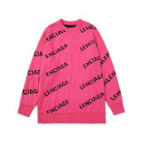 Balenciaga Clothing Thickened Double-Layer Letter Jacquard Casual Loose All-Match Men's and Women's Same Knitted Sweater