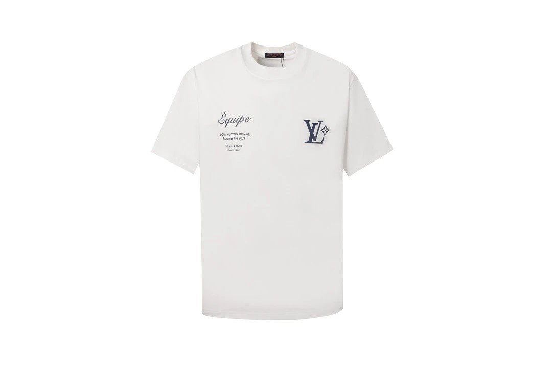 Louis Vuitton LV T-shirt Employee Uniform Letters logo Round neck short-sleeve pure cotton T Unisex T-Shirt OS Loose Fit Base Shirt Summer New Casual Simple B Home T-shirt