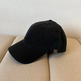 Hermes Hat Letters logo Baseball Cap Sunshade Sun Protection Duckbill Cap Slimming Face Curved Brim Versatile Large Head Circumference Sports Hat Unisex Couple Style