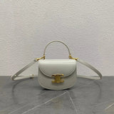 Celine women's bag Top version 【Original Leather High Quality】23Early Spring LISA Same Style mini Saddle bag besace Triomphe Mini Hand Holding Saddle Bag Crossbody Handbag Shoulder Bag2023New mini Saddle Bag Women's Bag101063