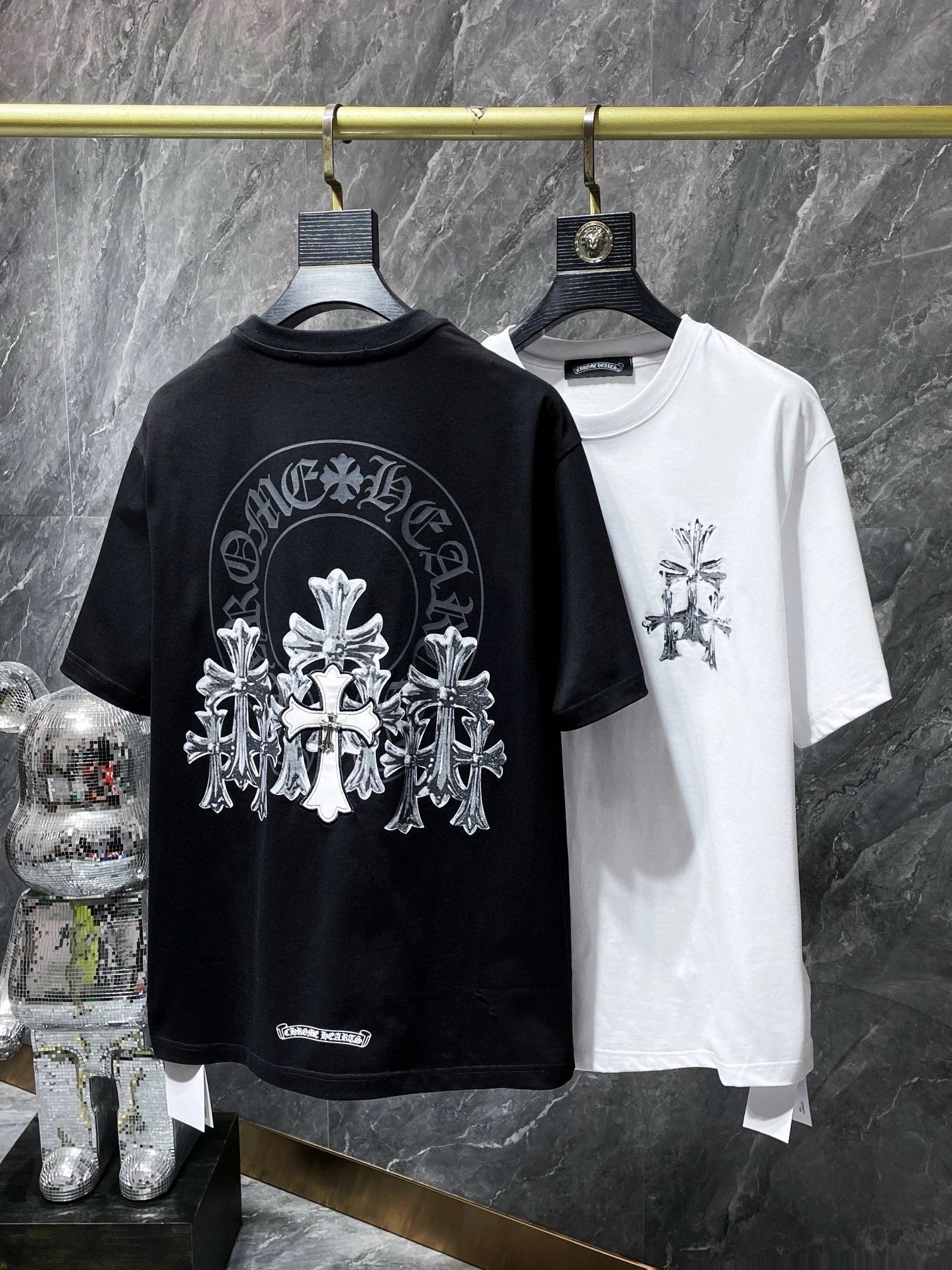 Chrome Hearts T-shirt Top Version Horseshoe Print Men's and Women's Same Style Short Sleeve T Summer Fashionable Shirt