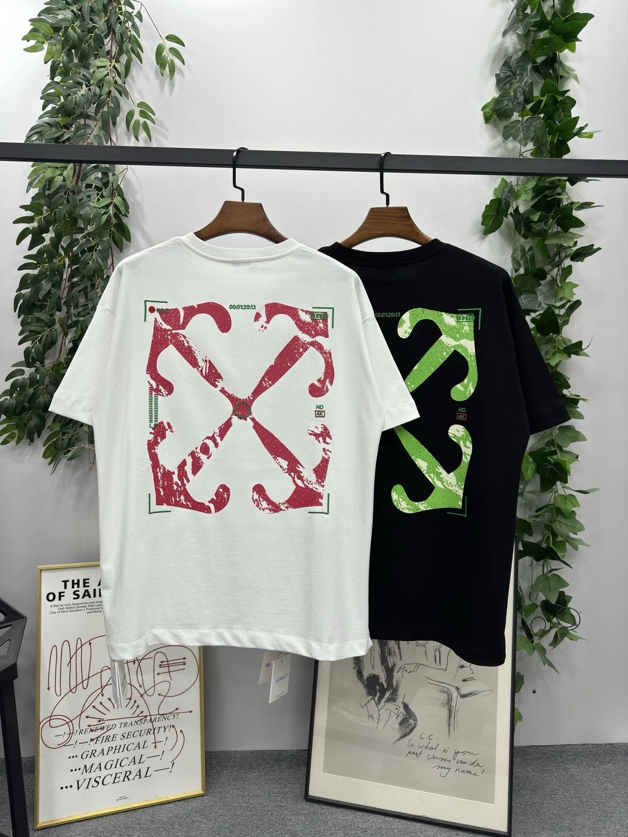 OFF-White T-shirt Top Version Counter Same Style Pure Cotton Summer Men's and Women's Same Fashion Loose All-Matching2024New Short Sleeve T T-shirt