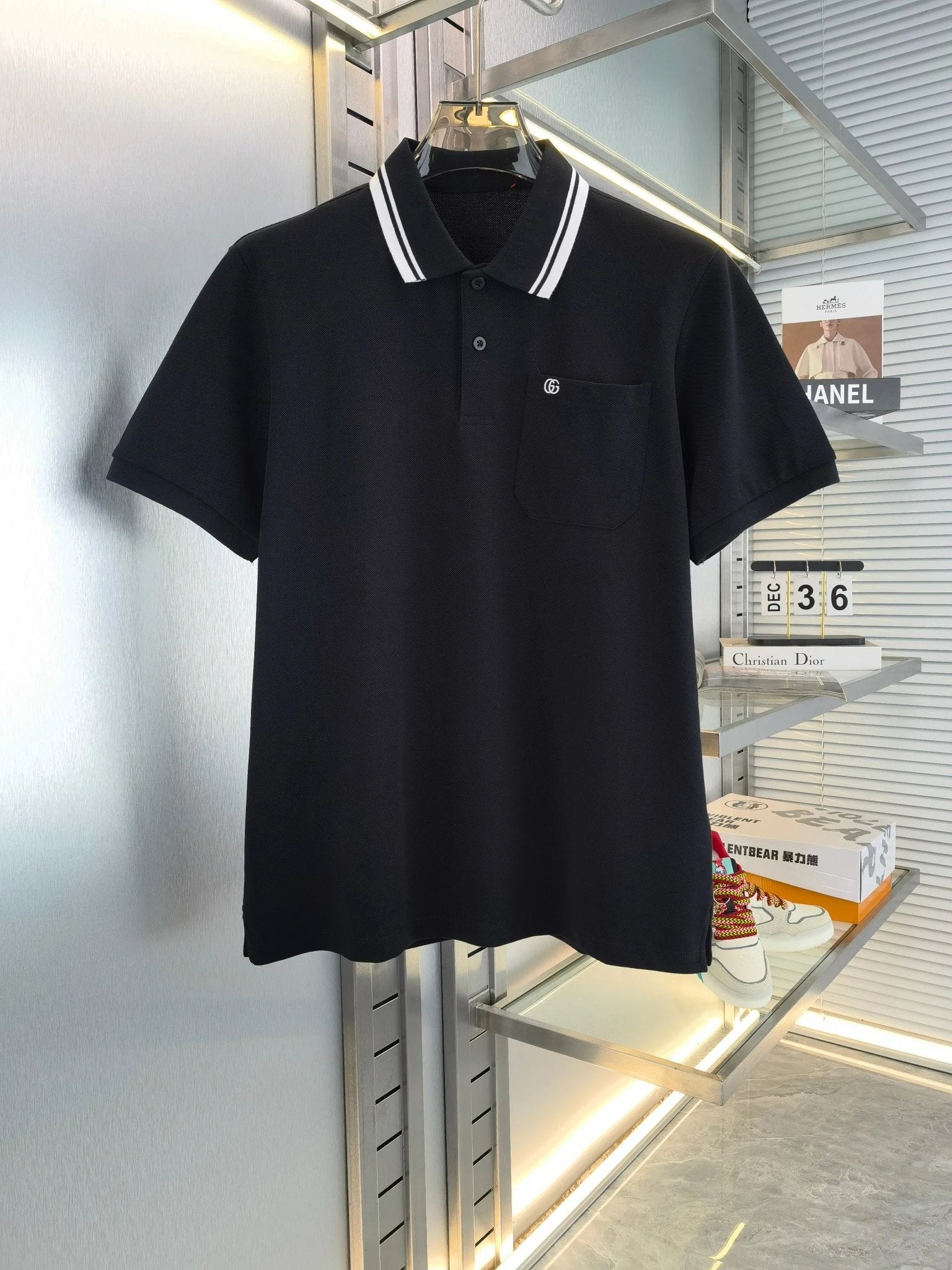 Gucci T-shirt Pocket letters logo Embroidery POLO Shirt Lapel Short Sleeve25ss New Unisex Commuter Short Sleeve Summer Loose Fit T Business Shirt Plus Size T-Shirt