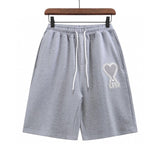 Ami Shorts Top Version Classic Love Shorts Heavy Five-Point Sports Men's and Women's High-End Casual Pants Summer