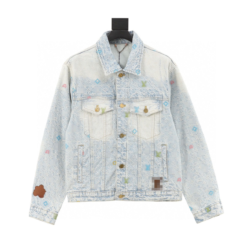 Louis Vuitton LV Jackets Joint Candy Embroidered Denim Coat for Men and Women