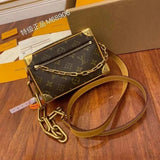 Louis Vuitton LV Men's Bag Top version M44735Black Flower Men's and Women's Bags MiniSoftTrunk Handbag Box Bag Shoulder Messenger Bag Men's and Women's Handbags LM44480Presbyopic Box Bag New Color Blue M82558
