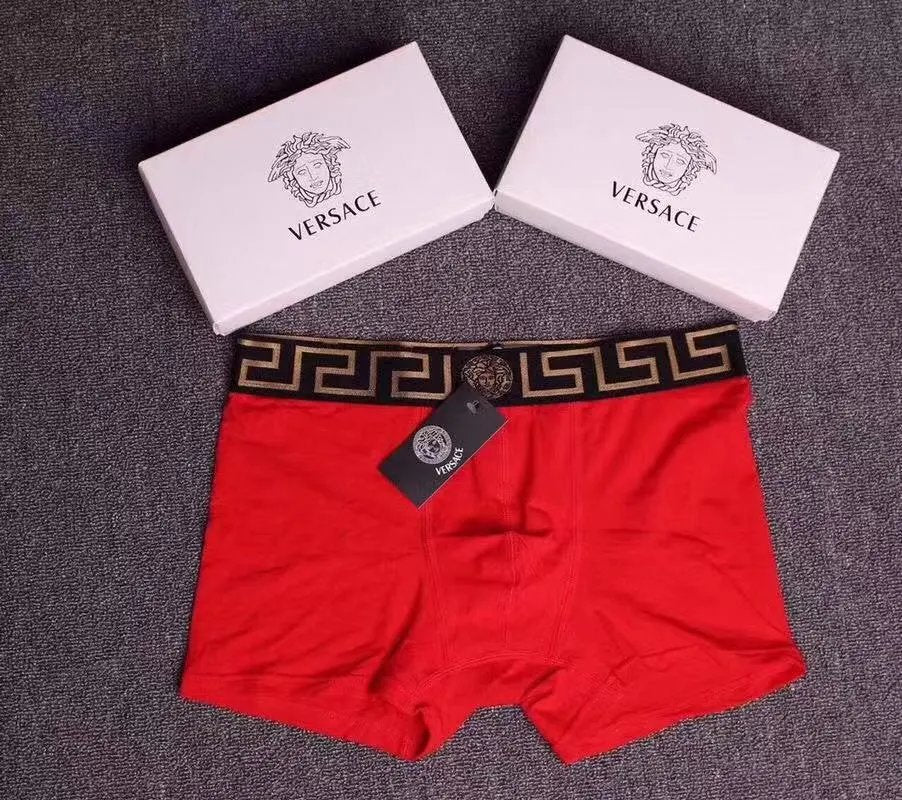 Versace Underwear Fashion Three Gift Box Men's Underwear Cotton Men's Flat Underwear Boxer Shorts