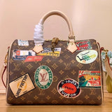 Louis Vuitton LV Travel Bag Top version 【High-Definition Original Factory】2024New Retro Badge Series KEEPALLBANDOULIÈRE45Travel Bag Badge45cm Luggage Bag Handbag Travel Bag M24960Speedy30Handbag30cm Badge Pillow Bag