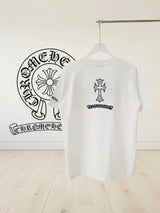 Chrome Hearts T-shirt Tabernaemontana divaricata logo round Neck Short Sleeve25ss New Pure Cotton Unisex Style T Casual T-Shirt Base Layer Shirt OS Loose design