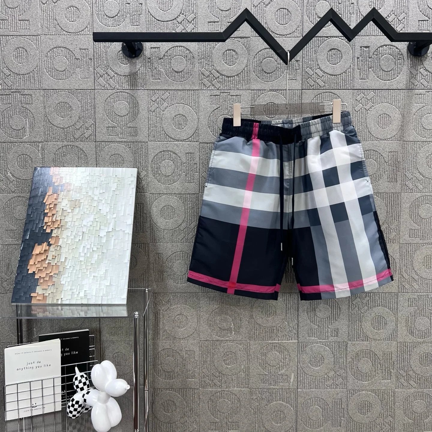 Burberry Shorts Classic Plaid logo Five-point Shorts25ss New Drawstring Casual Summer Pants5Two-in-One Casual Sweatpants for Men and Women, Pure Cotton Joggers