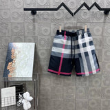 Burberry Shorts Classic Plaid logo Five-point Shorts25ss New Drawstring Casual Summer Pants5Two-in-One Casual Sweatpants for Men and Women, Pure Cotton Joggers