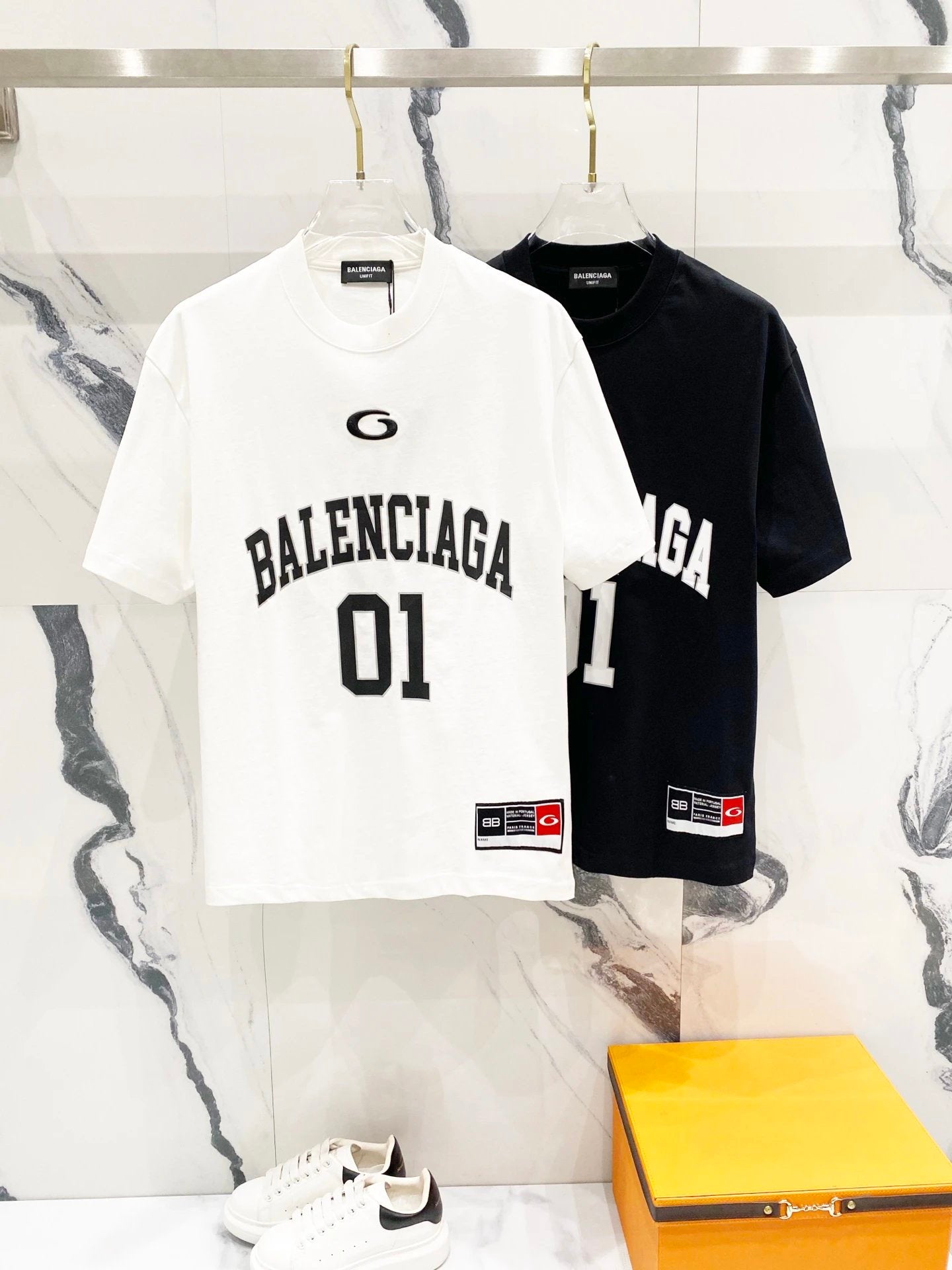 Balenciaga T-shirt Front and Back Basketball Number Printing logo round Neck Short Sleeve25ss New Pure Cotton Unisex Style T T-shirt OS Loose Fit Base Shirt Top Half Sleeve T-Shirt